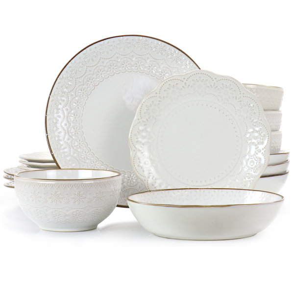 Elama Stoneware Dinnerware Set of 16 & Reviews Wayfair